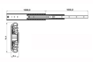 Thomas Regout ladegeleider Titan D 1000mm, draagvermogen 108KG, per paar