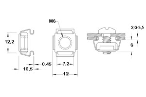 Kooimoer M6, 3mm, voor profiel RG-6000 of RG-6108, 100 stuks