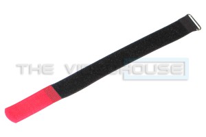 Cable tie, 25mm x 22cm + 6cm haaktip, rood