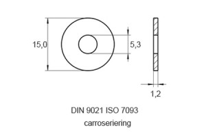 Carrosserie ring VZ DIN9021 M5(5.3X15X1.2), 100 stuks