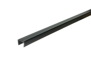 U-profiel PVC, 9 mm, zwart, per meter
