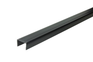 U-profiel PVC, 12 mm, zwart, per meter